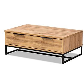Wholesale Interiors Franklin Wood and Metal 2-Drawer Coffee Table