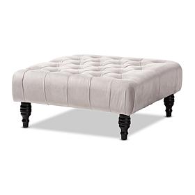 Wholesale Interiors Keswick Velvet Button Tufted Cocktail Ottoman