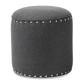 Wholesale Interiors Rosine Fabric Upholstered Nail Trim Ottoman