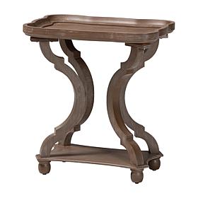 Wholesale Interiors Yannick French Country Wood End Table w/Tray Top