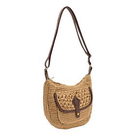 Wildflower Straw Montana Crossbody Hobo with Adjustable Strap