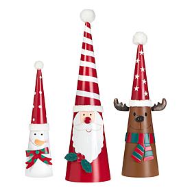 Winter Lane Christmas Iron Nesting Cones Set of 3