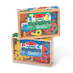 Wooden Magnetic Letters and Numbers Set with Sturdy Case