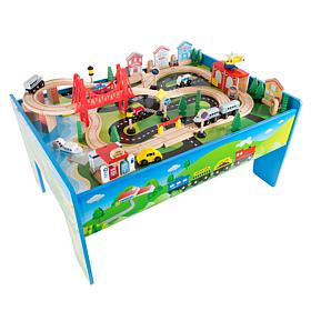 Wooden Train Set Table for Kids by Hey! Play!