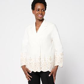 Wynne Collection Embroidered Scallop FlatterFIT Jacket