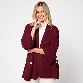 WynneCollection Cotton-Blend Chunky Knit Drama Topper