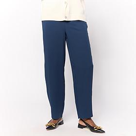 WynneCollection Drapey Twill Elastic Waist Barrel Leg Pant