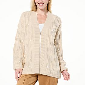 WynneCollection Easy Elegance Sequin Cardigan