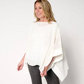 WynneCollection Embroidered Chiffon Poncho