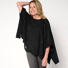 WynneCollection Embroidered Chiffon Poncho