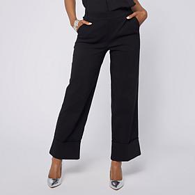 WynneCollection Flatter FIT Straight Leg Cuffed Pant