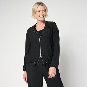 WynneCollection Luxe Crepe Drawstring Hem Hoodie