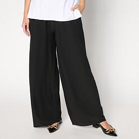 WynneCollection Luxe Crepe Soft Suiting Wide Leg Pant