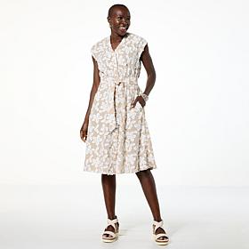 WynneCollection Novelty Clip Jacquard Sleeveless Dress