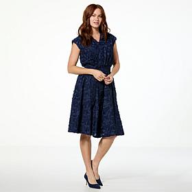 WynneCollection Novelty Clip Jacquard Sleeveless Dress