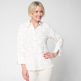 WynneCollection Novelty Yarn Dye Stripe and Solid Shirt