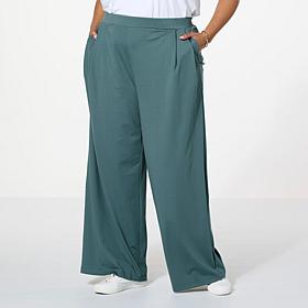 WynneCollection Pleat Front Wide-Leg Pant 