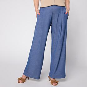 WynneCollection Rayon Blend Pleated Pant