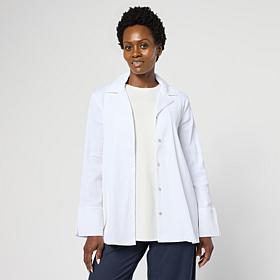 WynneCollection Textured Crinkle Button-Down Shirt