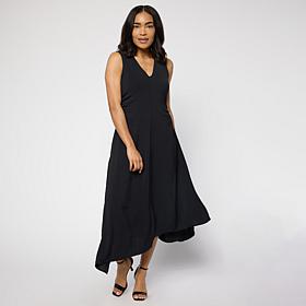 WynneCollection V-Neck Sleeveless Asymmetric Hem Dress