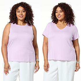 WynneLayers 2-pack Micro-Rib Tee & Tank Set