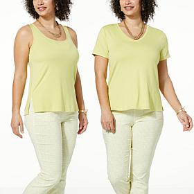 WynneLayers 2-pack Micro-Rib Tee & Tank Set