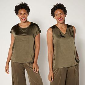 WynneLayers 2-pack Satin Tee & Tank Set