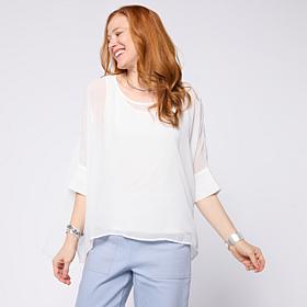 WynneLayers Chiffon Poncho With Detachable Tank