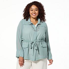 WynneLayers Chiffon Utility Jacket