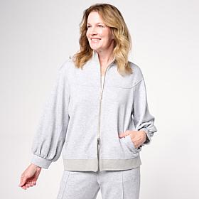 WynneLayers Cloud Knit Mock Neck Jacket