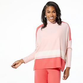 WynneLayers Colorblocked SoftKNIT Turtleneck Poncho Sweater