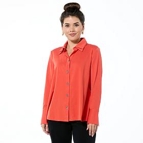 WynneLayers Double Collar Grommet Closure Shirt
