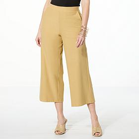 WynneLayers Essential Crepe Knit Wide-Leg Cropped Pant