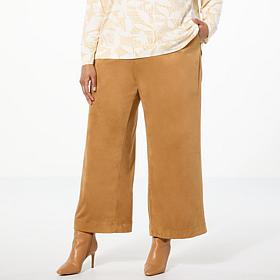 WynneLayers Faux Suede Wide Leg Trouser Pant