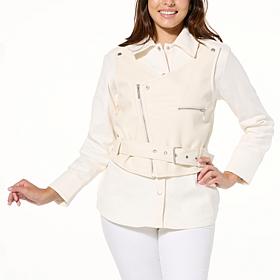 WynneLayers Mixed Media Hybrid Moto Jacket