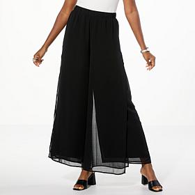 WynneLayers Pull-On Pant with Chiffon Overlay