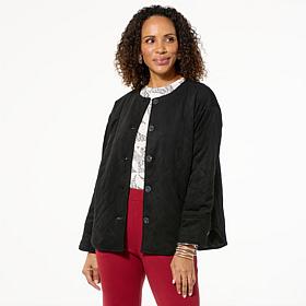 WynneLayers Quilted Faux Suede Jacket