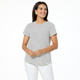 WynneLayers Short-Sleeve Striped Tee