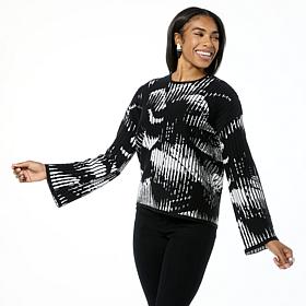 WynneLayers Textured Stripe Jacquard Knit Sweater