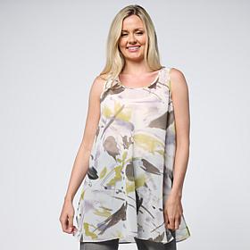 WynneLayers Tunic Length Chiffon Tank with Side Slits