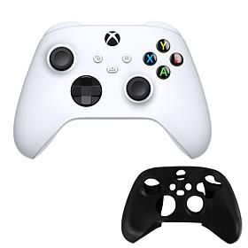 Xbox Series X/S Controller in White with Silicone Sleeve