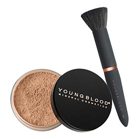 Youngblood Mineral Cosmetics Loose Powder Foundation and Brush